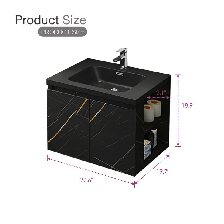 Wrought Studio Coreyion 27.6'' Wall Mounted Single Bathroom Vanity with